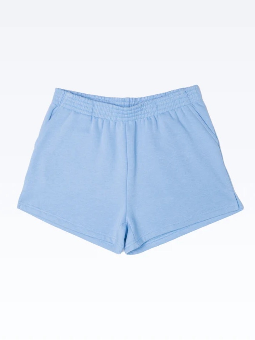 Women's Light Blue Athletic Shorts with Elastic Waist